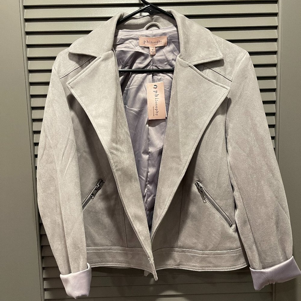 Philosophy Gray Faux Leather Moto Jacket - Size M - Never Worn, with tags!